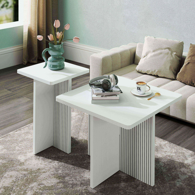 Coffee Tables for Living Room: End Tables Living Room Set of 2 For Modern,Small Coffee Tables for Small Spaces,Nesting Side Tables for Wood