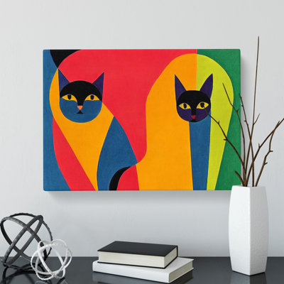 Two Abstract Cats Vol.7 - Wrapped Canvas