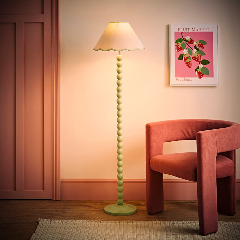 Bobbles 144cm Traditional Floor Lamp, Green, White/Green