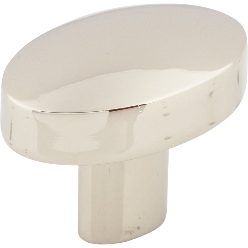 Hillmont 1 3/8" Length Oval Knob, Polished Nickel