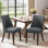 Chaise de salle à manger Parsons rembourrée à dossier haut, hauteur d'assise de 48 cm, assise en tissu avec coussin épais, pieds en bois massif, montage facile