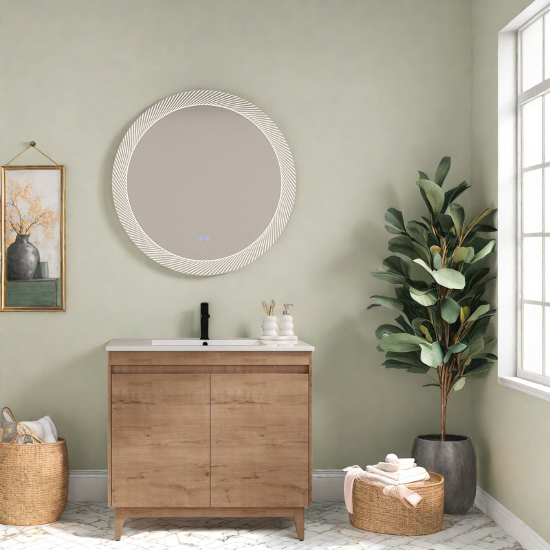 Meuble-lavabo avec rangement, Brun