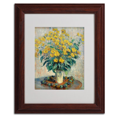 Fleurs de topinambours de Jérusalem par Claude Monet - reproduction d'art sur toile encadrée