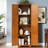 72.4" Tall Oak Storage Cabinet With 8 Doors & 4 Shelves. For Various Settings. Smooth Surface, Foundation Areas. Structure