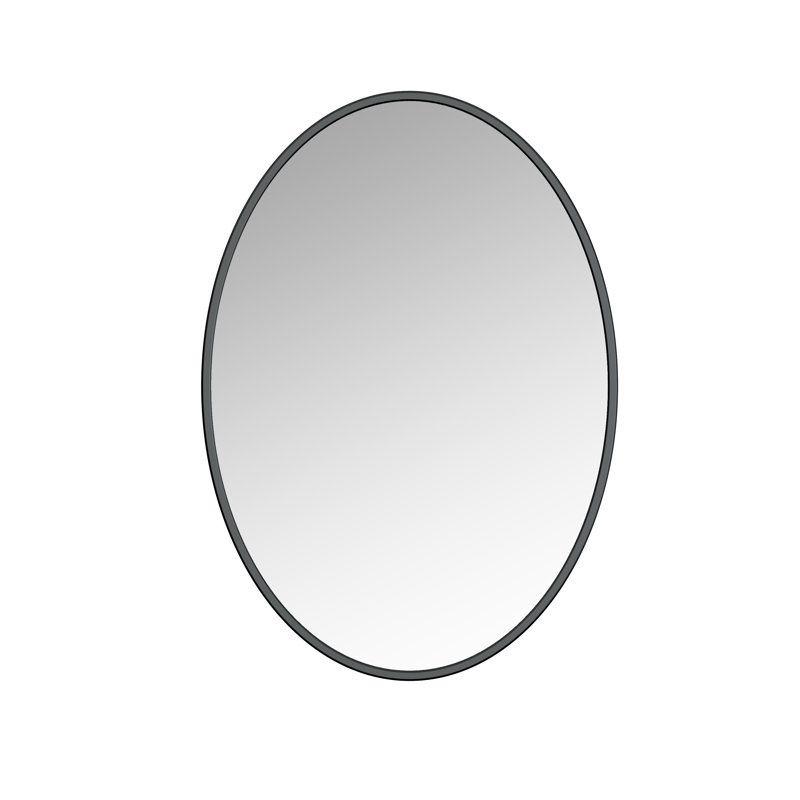 Miroir d'appoint, Noir, 24 po x 31,5 po, Ovale