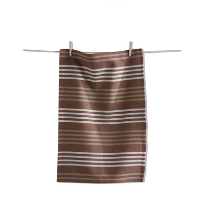 Basket Weave Stripe Dishtowel Gray