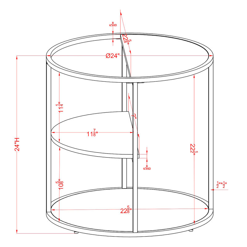 Table de bout avec tablette, Noir