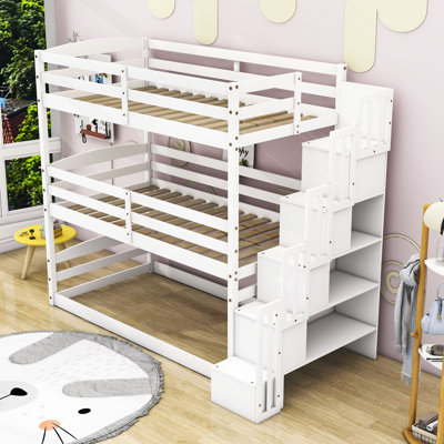 Glenesha Kids Twin Over Twin Over Twin Bunk Bed