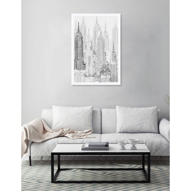 City Buildings Today - impression encadrée, H 56 po x l 38 po