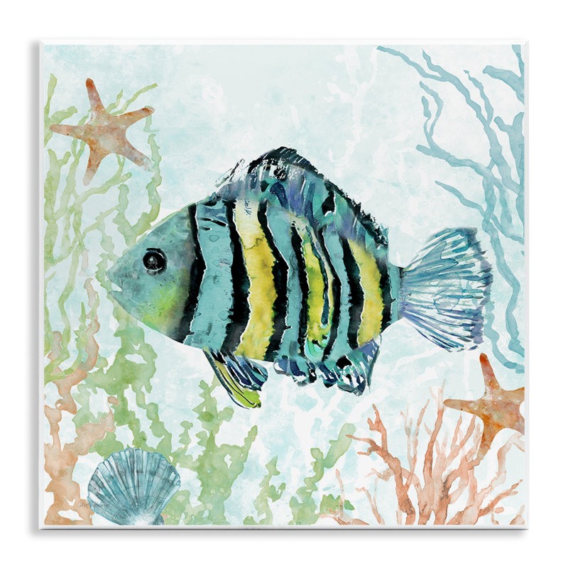  «Striped Fish Underwater Wall Art» par Carol Robinson