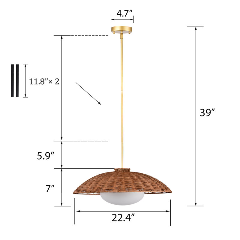 Luminaire suspendu 1 lumière Alara
