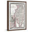 Carte vintage de l'Illinois, impression encadrée sur papier-386720454
