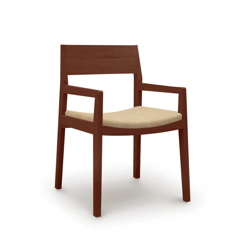 Iso Microsuede Arm Chair, Onyx Microsuede, Cognac Cherry