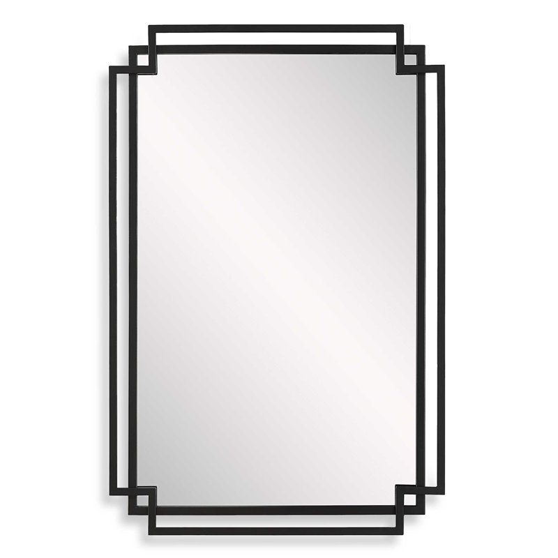 Whipe Accent Wall Mirror, Matte Black