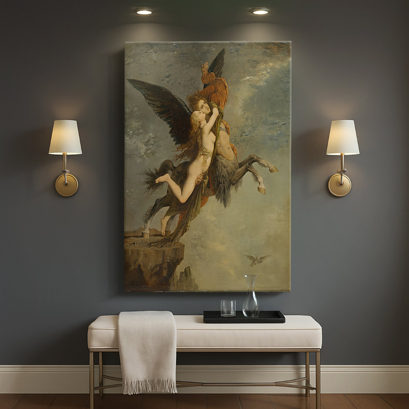 «The Chimera», toile tendue par Gustave Moreau, 32 x 48