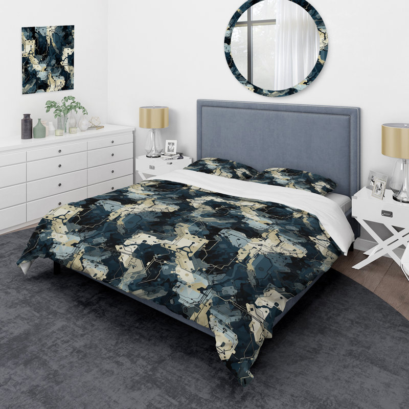 Mélange de camouflage urbain - ensemble de housse de couette abstrait - microfibre de polyester