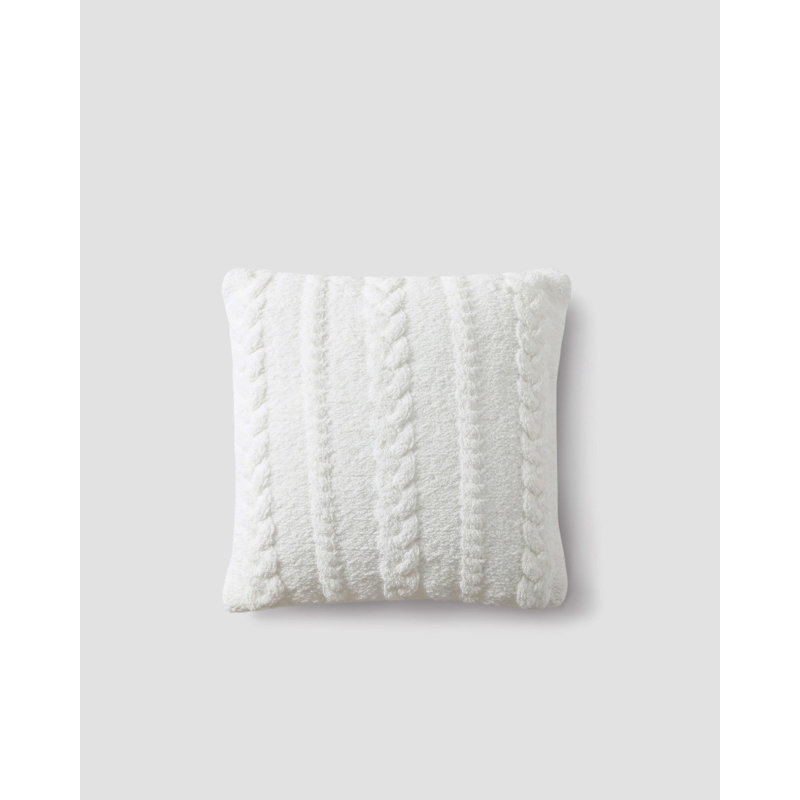 Braided Square Pillow Cover & Insert, Off White