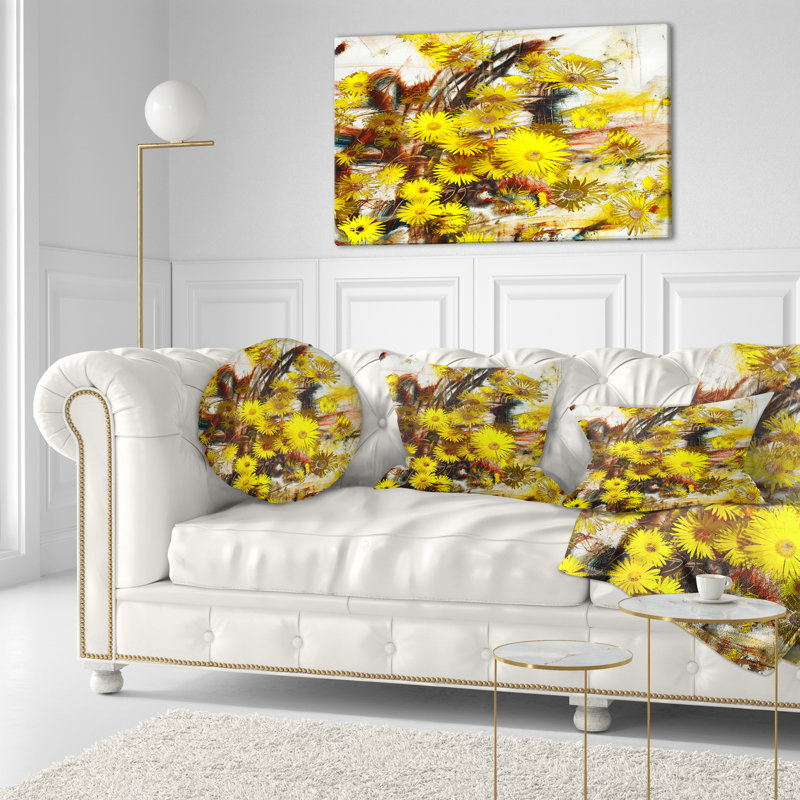 Coussin lombaire à motif d’aquarelle floral fleur