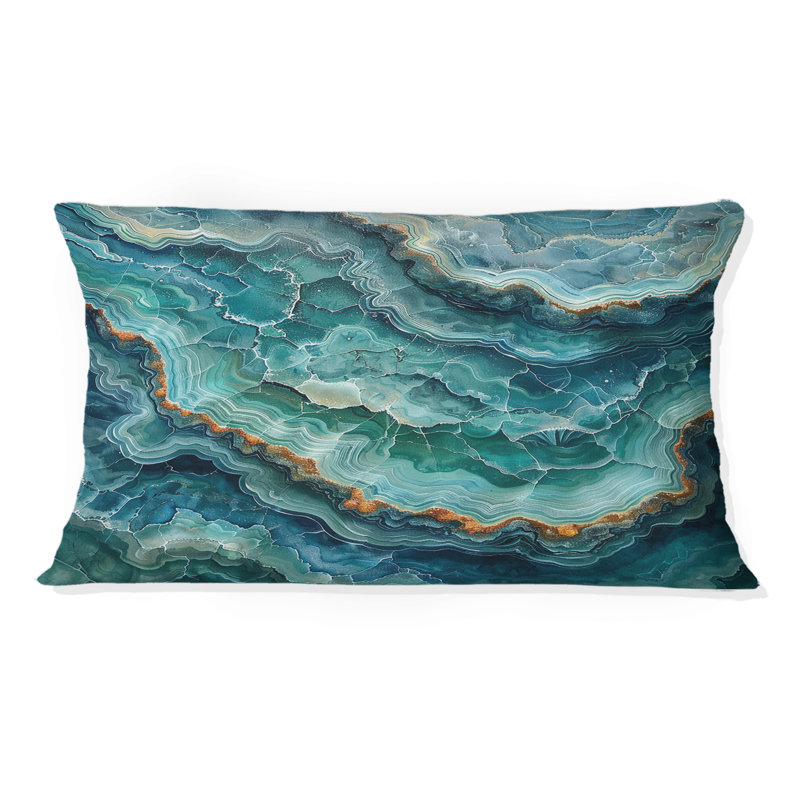 Coussin lombaire Gold Green Stone Geode V - Stone Geode