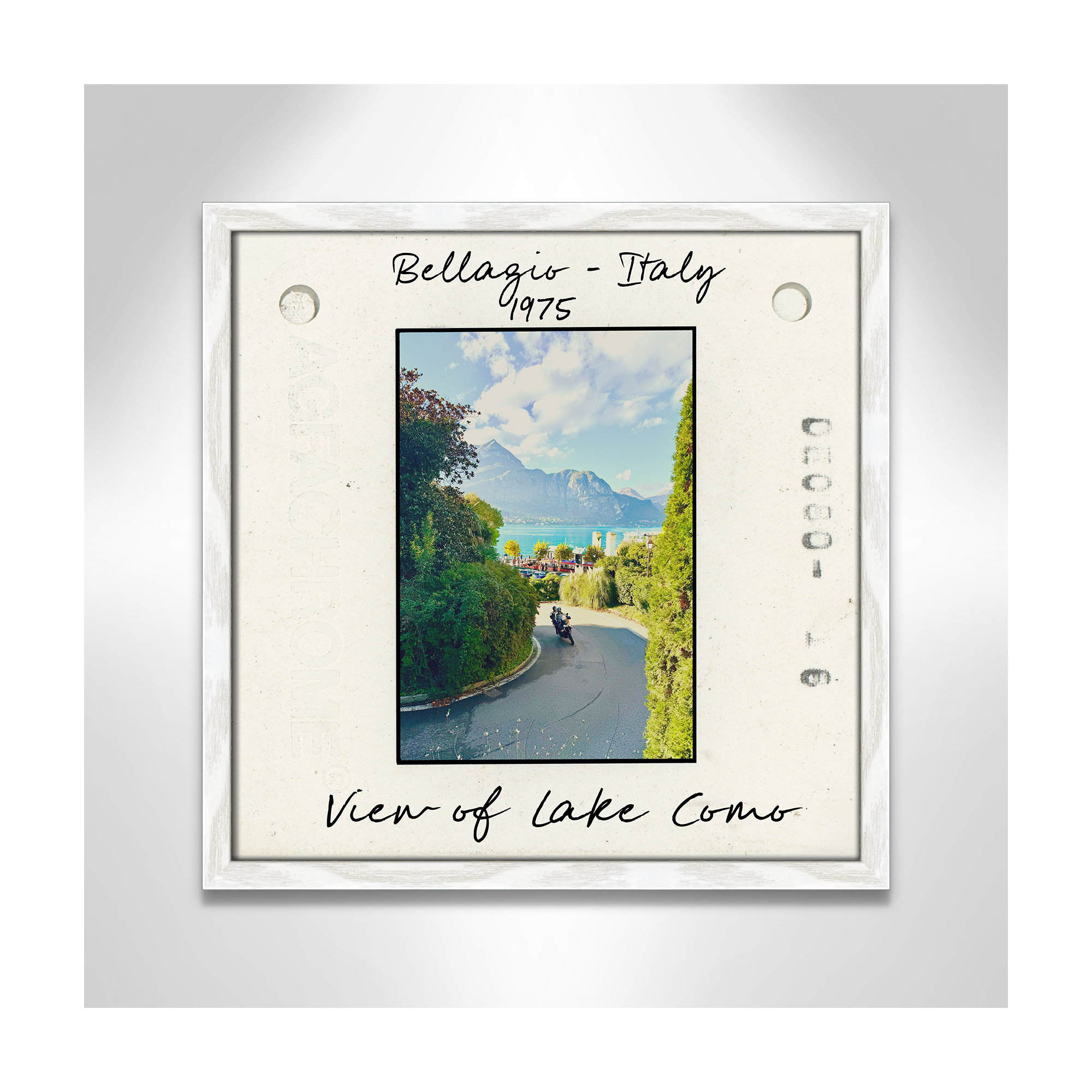 Belaggio, Italy - View of Lake Como Print by Susan Jill, White Single Picture Framed Paper, 17" H x 17" W x 0.75" D