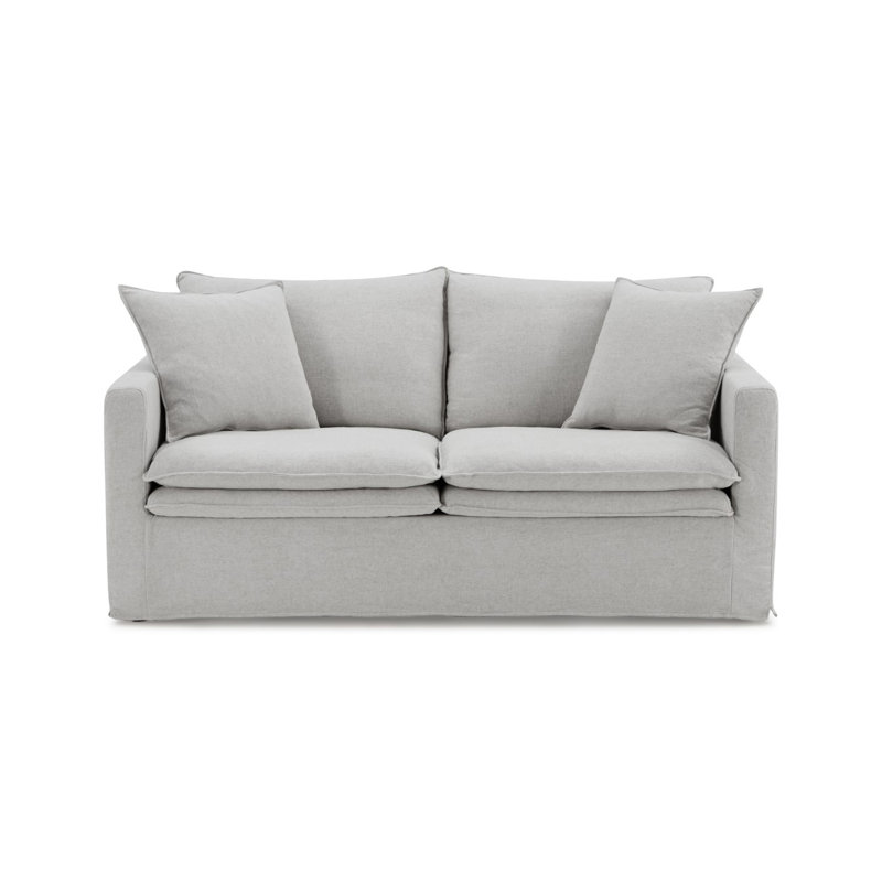 Causeuse transitionnelle l 68 po, gris clair, Gris clair