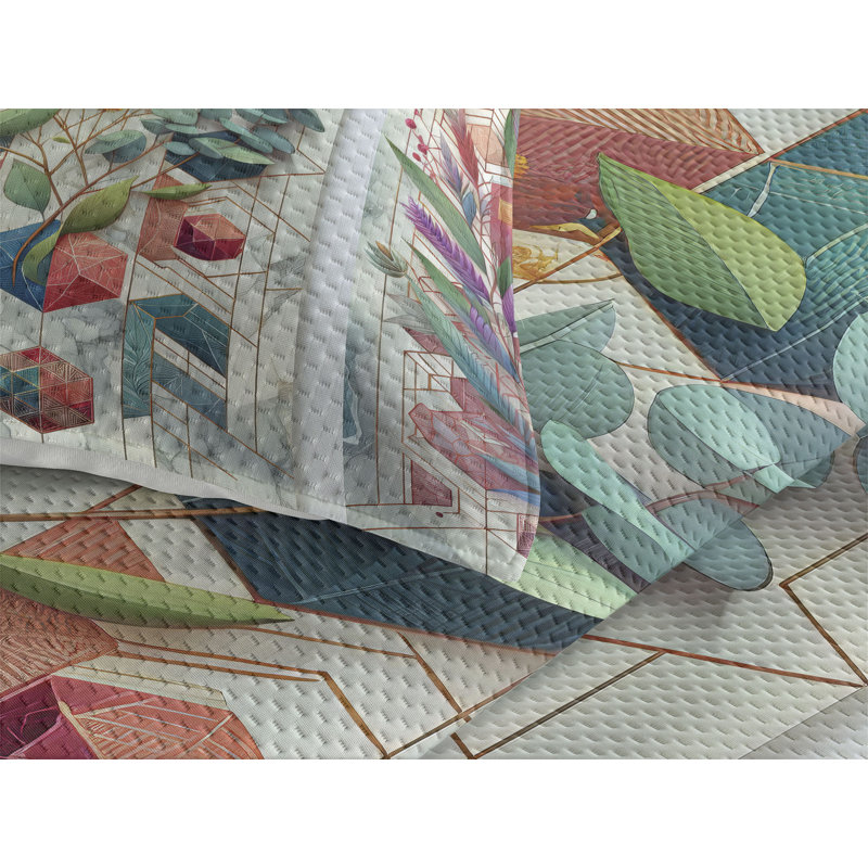 Polyester Floral Coverlet, King Coverlet + 2 Standard Shams