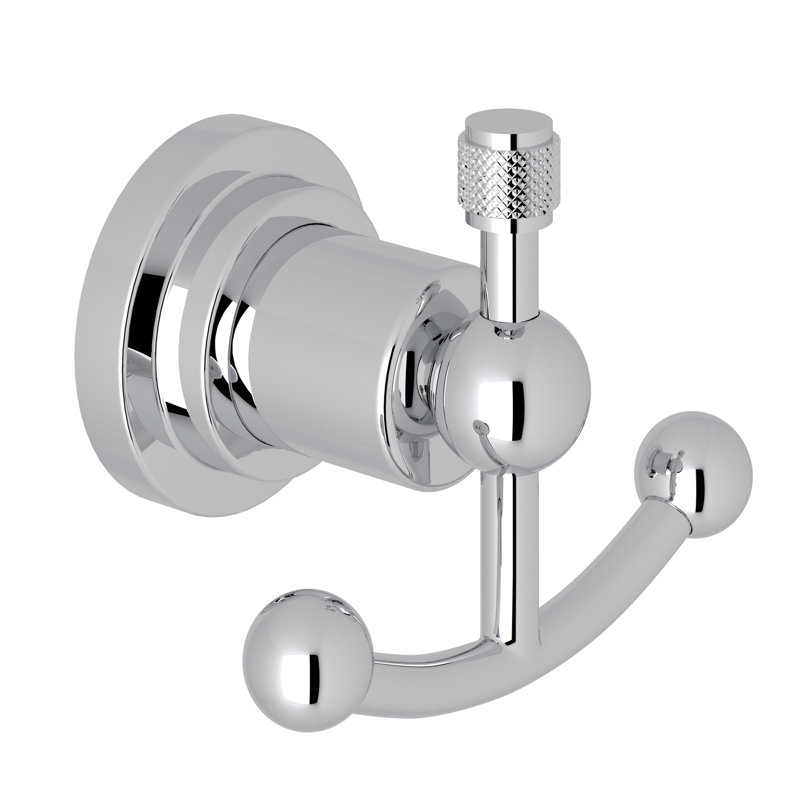 Polished Nickel Double Wall Mount Robe Hook