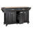 Kitchen Island With Rubber Wood Countertop-474447929