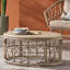 Table basse d'extérieur, tissé, P 24,48 po x l 32,29 po, H 15,07 po, brun, capacité de charge maximale de 225 lb, plateau tissé charmant, aspect terre, brun