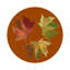 Autumn Leaves Rust Vegan Leather Round Coasters-1359544673
