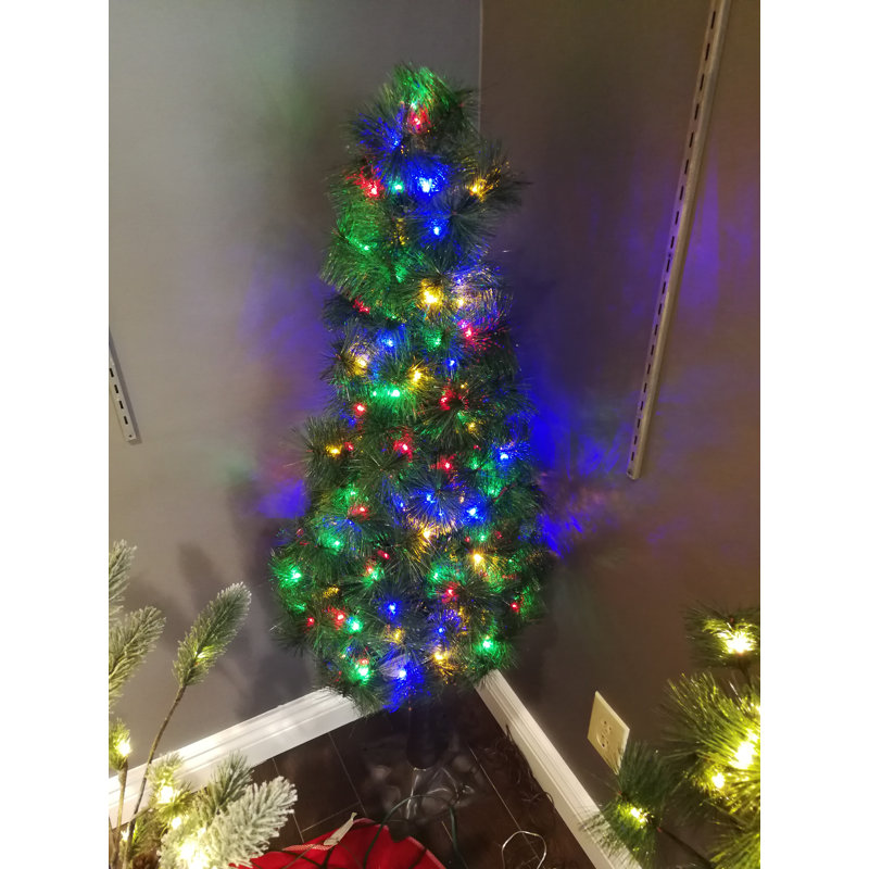 Arbre de noël artificiel pin vert 48 po avec 100 lumières multicolores