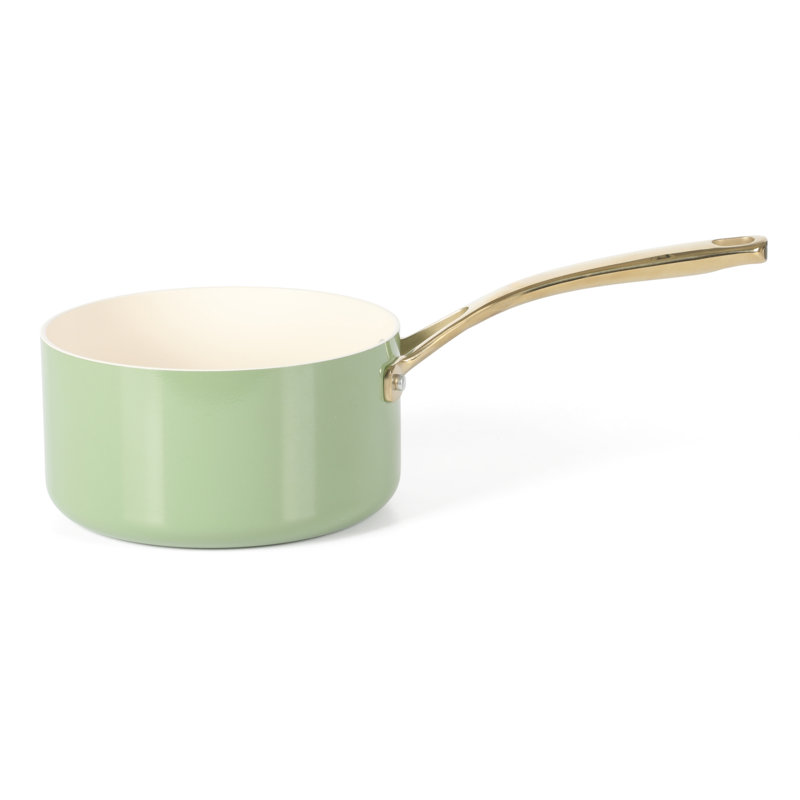Sage Green and Gold 10-Piece Nonstick Aluminum Cookware Set