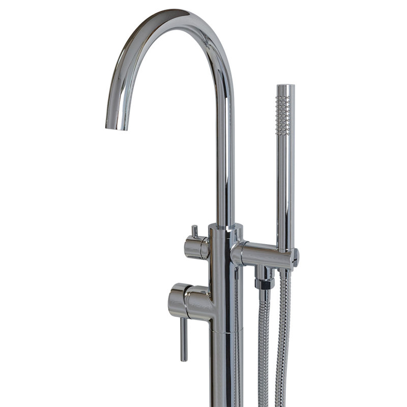 Cigno Tub Filler with Diverter, Polished Chrome