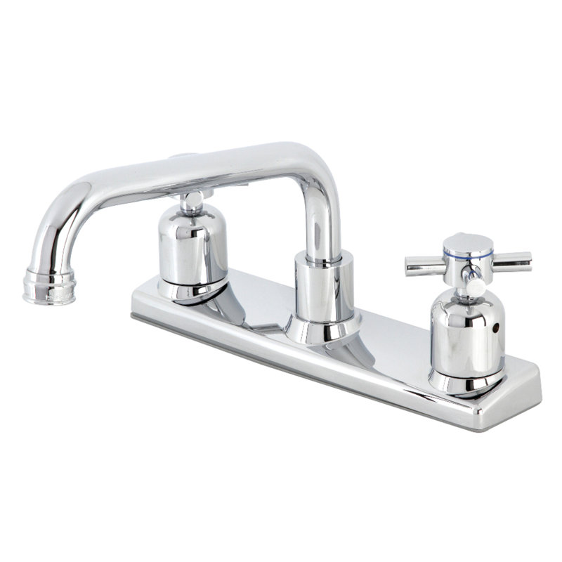 Kingston Brass Concord Two-Handle 2-Hole 8" Centerset Kitchen Faucet, Polished Chrome