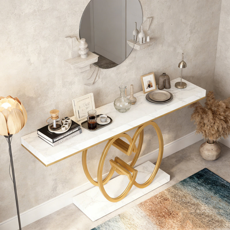 Modern Narrow Console Table Sofa Accent Table for Hallway