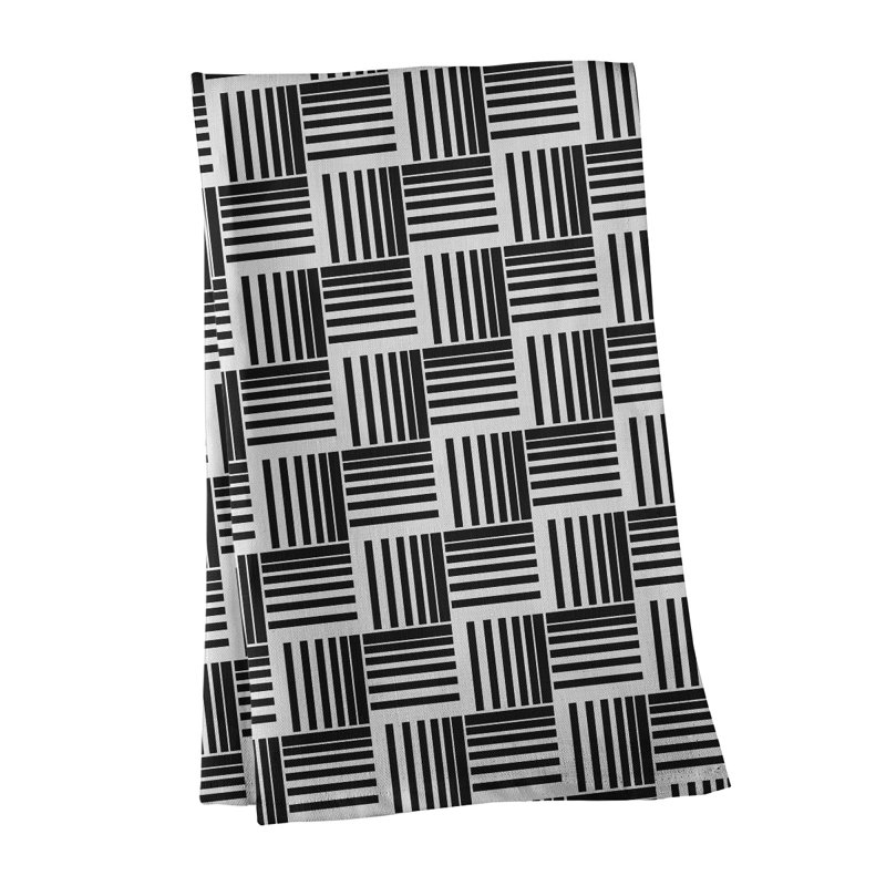 Jaya Tea Towel Kitchen Towel, Black/White, Cotton Twill
