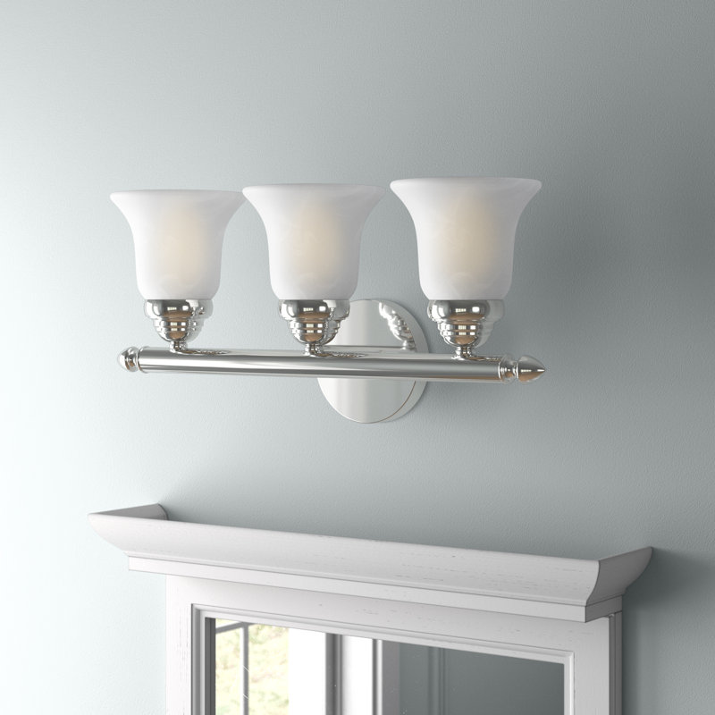Barre d'éclairage de salle de bain 3 lumières à intensité variable Hardin, Chrome poli