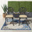 Fauteuil de patio en fonte d'aluminium avec structure noire et coussins de couleur beige