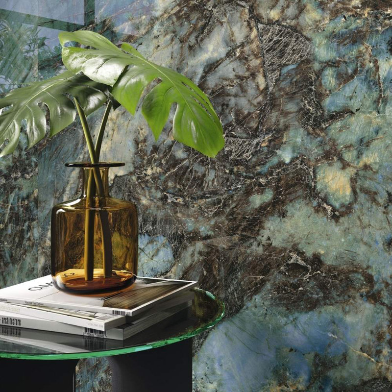 Carreau de porcelaine onyx brillant 24 po x 48 po Riptide, Verde