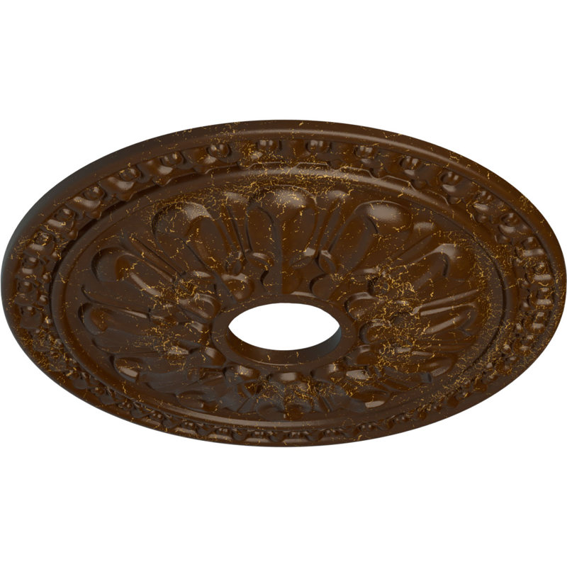 Médaillon de plafond Endurathane, diamètre extérieur de 18 po x P 3 1/2 po x P 1 3/8 po (convient aux auvents jusqu'à 3 1/2 po), finition hamamélis peinte à la main