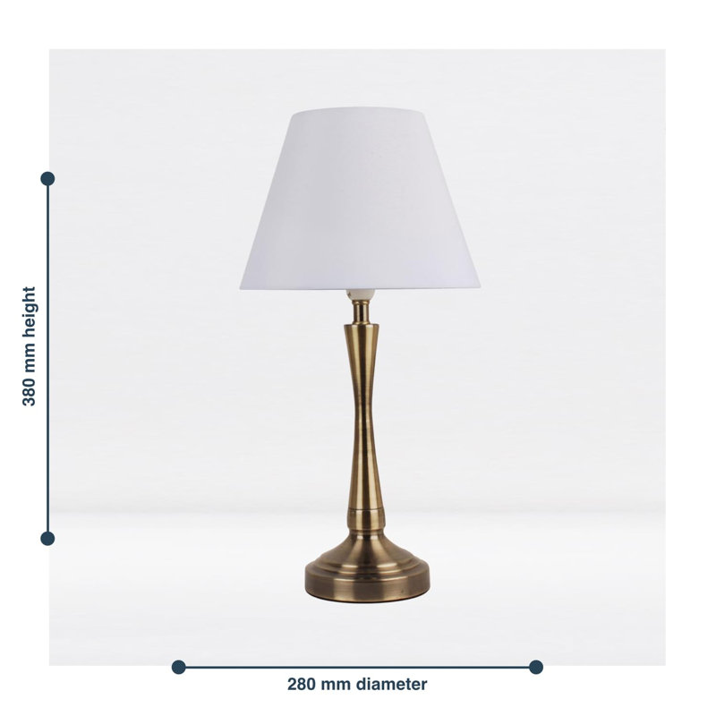 Laskowski Metal Table Lamp, White, Antique Brass