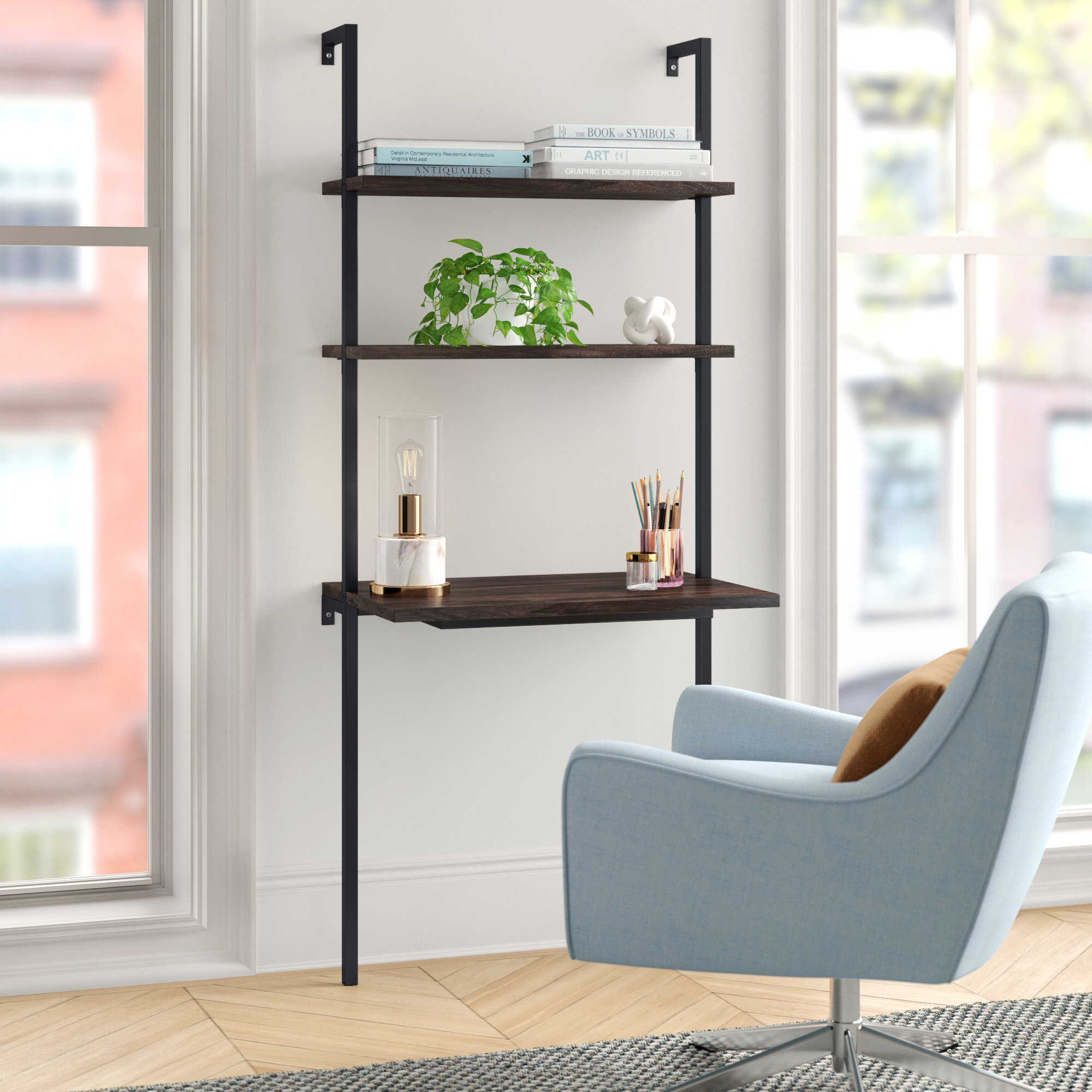 Theo Leaning Ladder Desk - Farmhouse Style