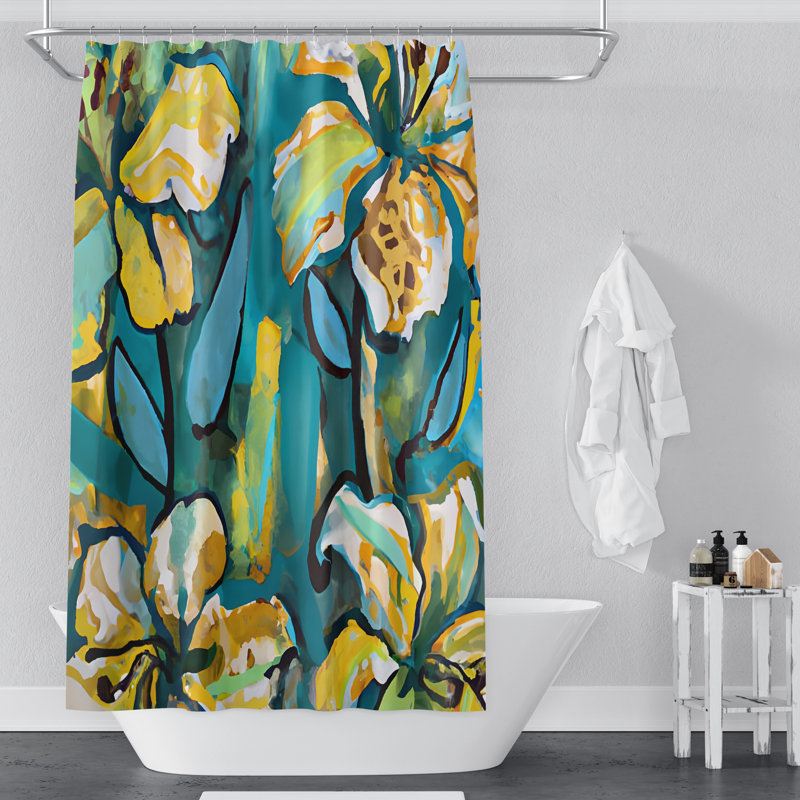Bonley Floral Shower Curtain, 72" H x 70" W