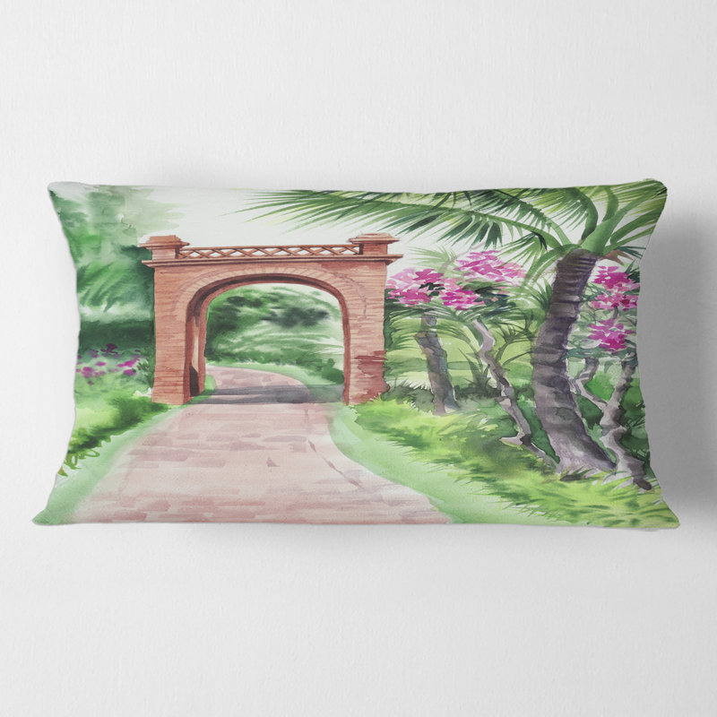 Gate in Tropical Oasis Rectangular Pillow Cover & Insert