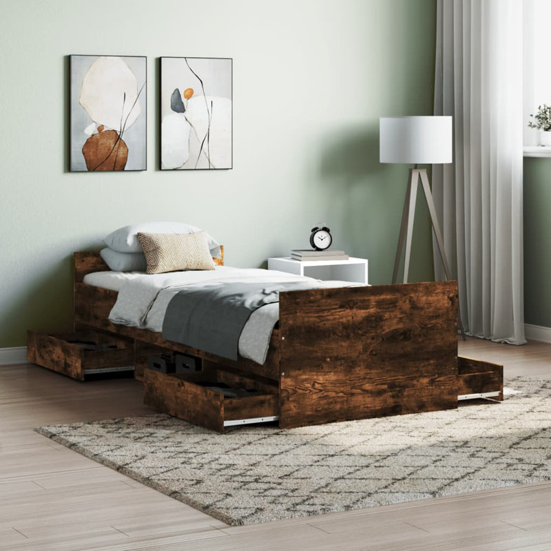 Addylen Storage Bed, Smoked Oak, Small Single (2'6)