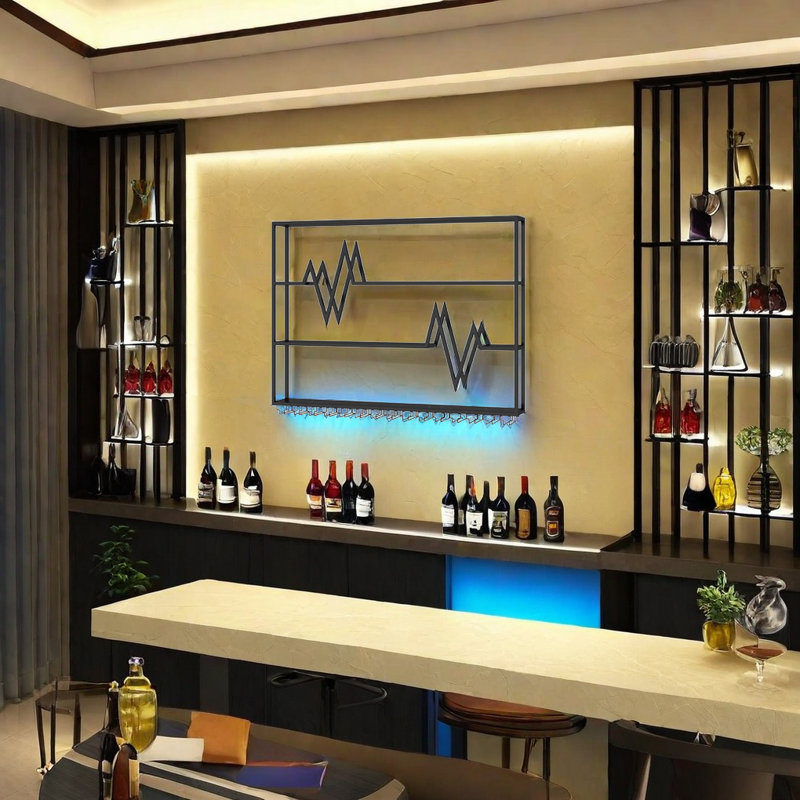 Soundwave Wall Mounted Wine Rack, 47.2" H x 47.2" W x 7.8" D