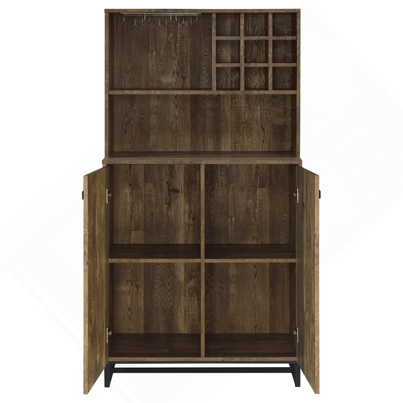 Wine Cabinet Rustic Oak 2-Doors