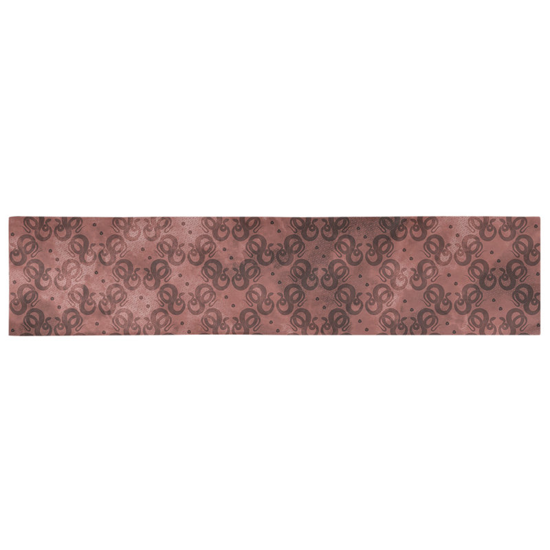 Chemin de table géométrique avicia, 91,5 po x 17,5 po, Rouge, Polyester