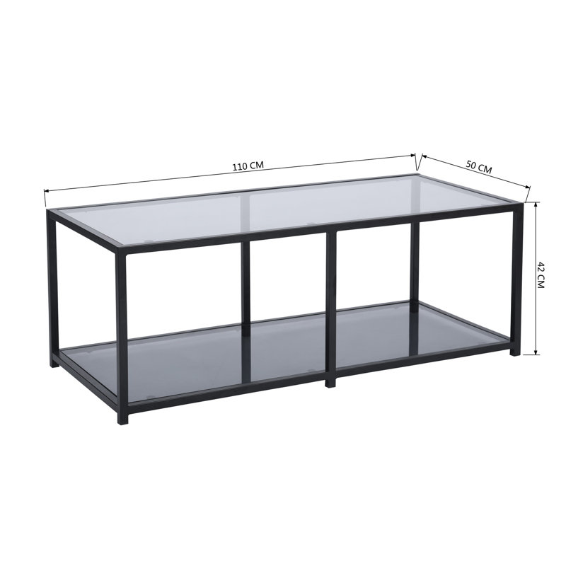 Cadmar Floor Shelf Coffee Table with Storage