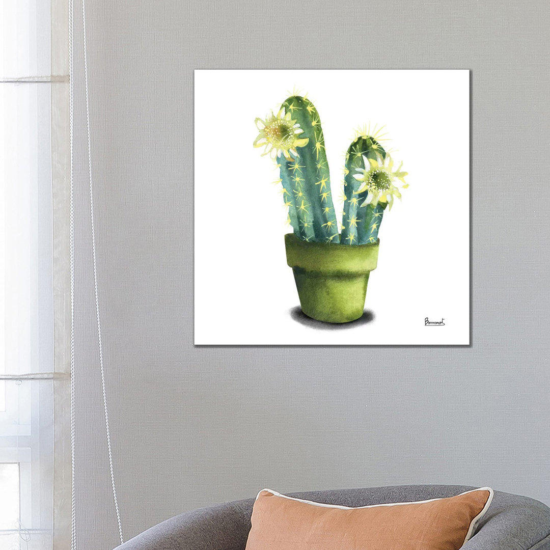 Cactus Flowers II by Bannarot - Wrapped Canvas Graphic Art
